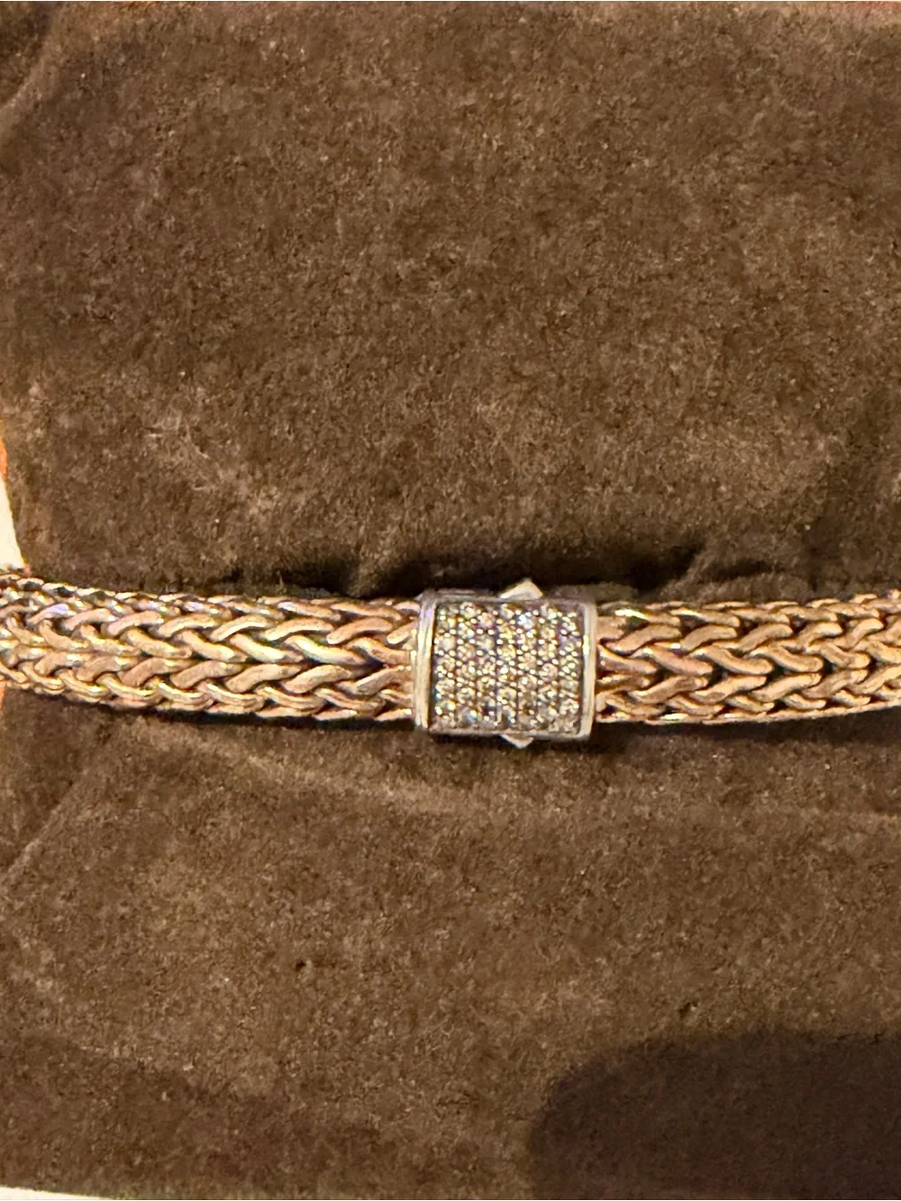 John Hardy Men's Classic Woven Bracelet in Rose Gemstone with Silver Accentsi